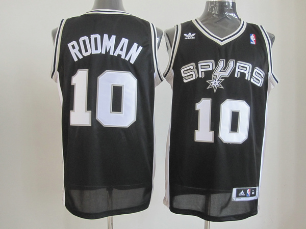  NBA San Antonio Spurs 10 Dennis Rodman Swingman Throwback Black Jersey
